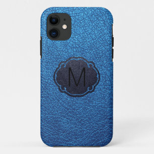 Blue Leather iPhone 11 Case