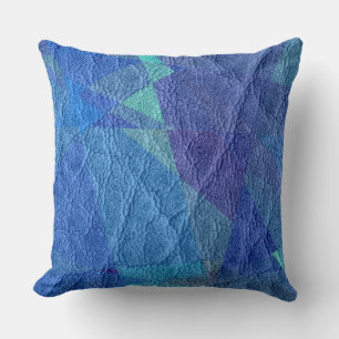 Blue Leather Cushion