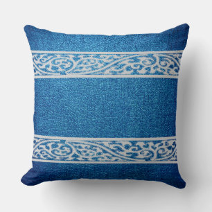 Blue Leather Cushion