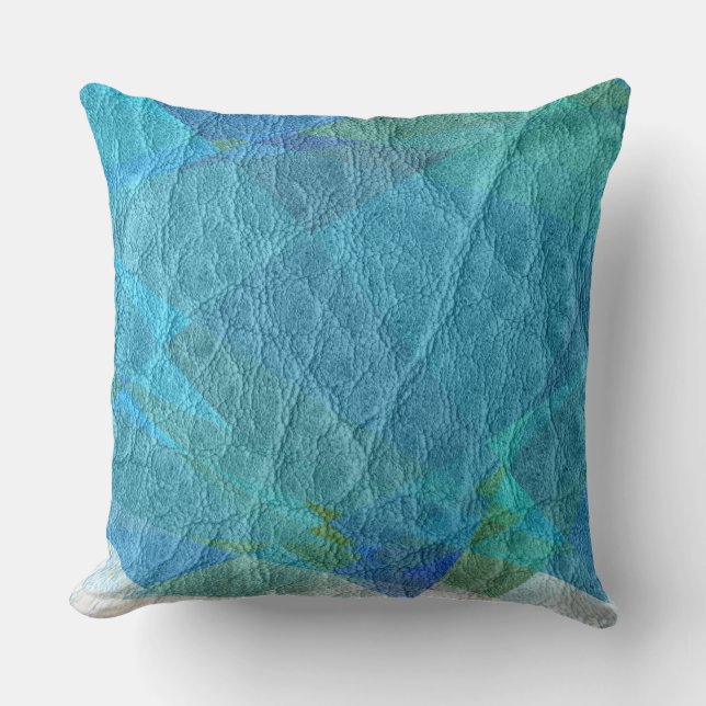 Blue Leather Cushion (Front)