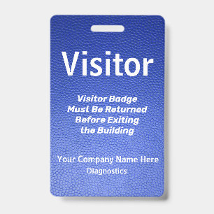 Blue Leather Design Visitor Pass ID Badge