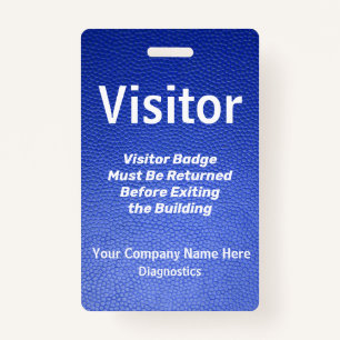 Blue Leather Design Visitor Pass ID Badge