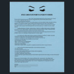 BLUE Leather EYELASH EXTENSION CONSENT FORM Flyer<br><div class="desc">Eyelash Extensions Consent forms are perfect for your Lash Extension business. This modern and sophisticated consent form design features a glamourous , minimalistic illustration of a woman's eyelashes a title and a block where you can insert all your informed consent details on a luxury against a printed LIGHT BLUE leather...</div>