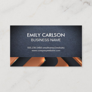 Blue Leather Metallic Abstract Background Business Card