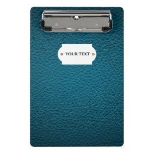 Blue leather  mini clipboard