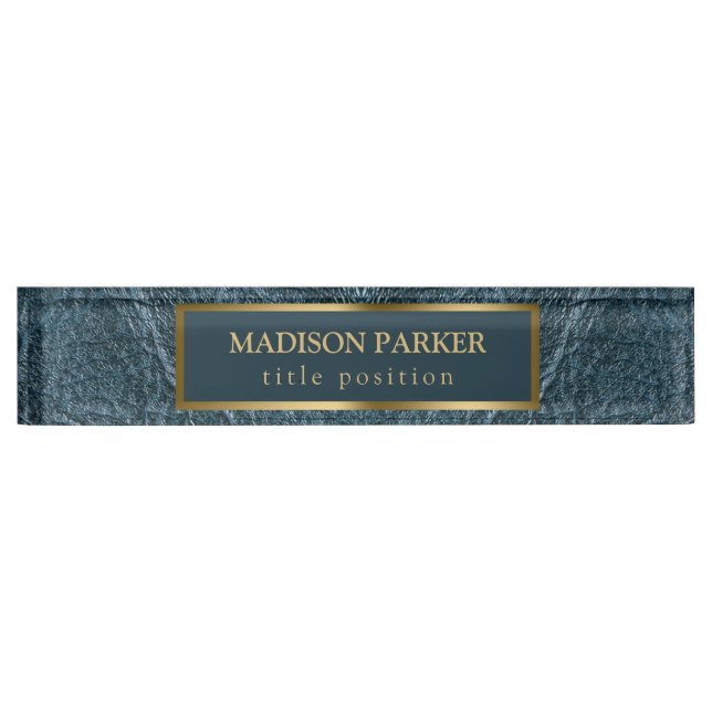 Blue Leather Nameplate (Front)