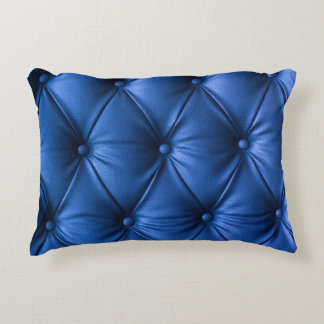 Blue Leather Texture: Luxurious Background Decorative Cushion