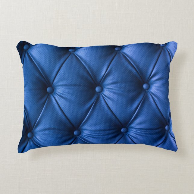 Blue Leather Texture: Luxurious Background Decorative Cushion (Front)