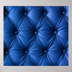 Blue Leather Texture: Luxurious Background Poster