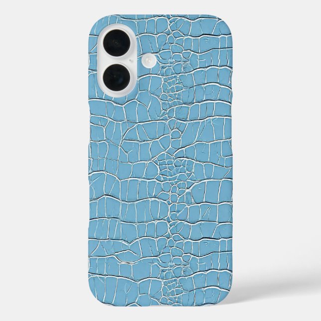 Blue Leather Texture Modern Minimalist Aesthetic Case-Mate iPhone Case (Back)