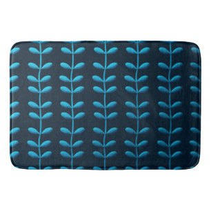 blue leaves bath mat