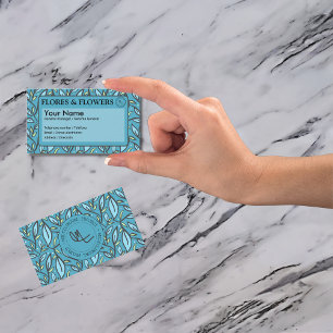 Blue Leaves Bilingual  Business Card