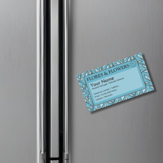 Blue Leaves Bilingual Magnetic Business Card