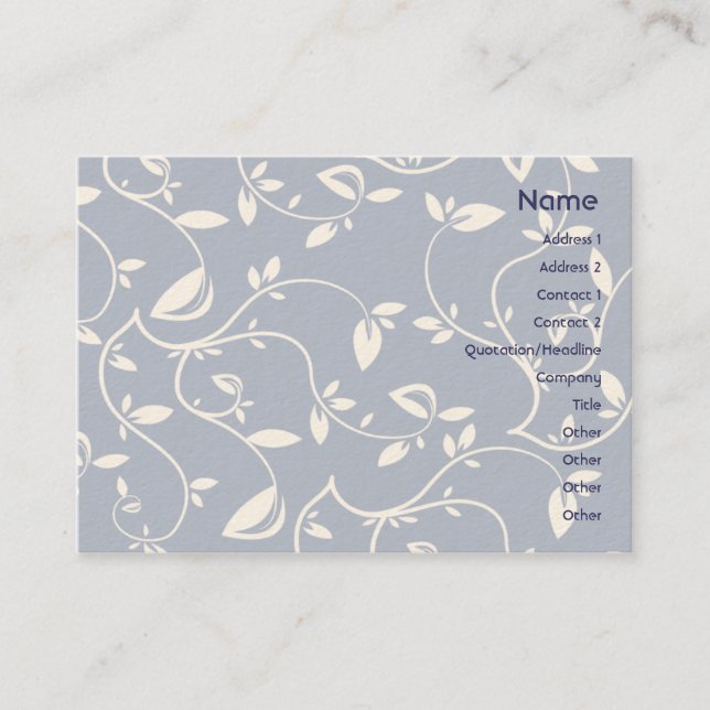 Blue Leaves - Chubby Business Card (Front)
