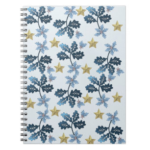 Blue Leaves & Gold Star Notebook. Notebook