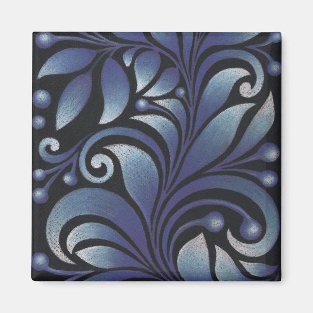 blue leaves magnet (Front)