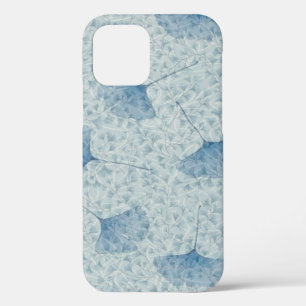 Blue Leaves Pattern Design iPhone 12 Pro Case