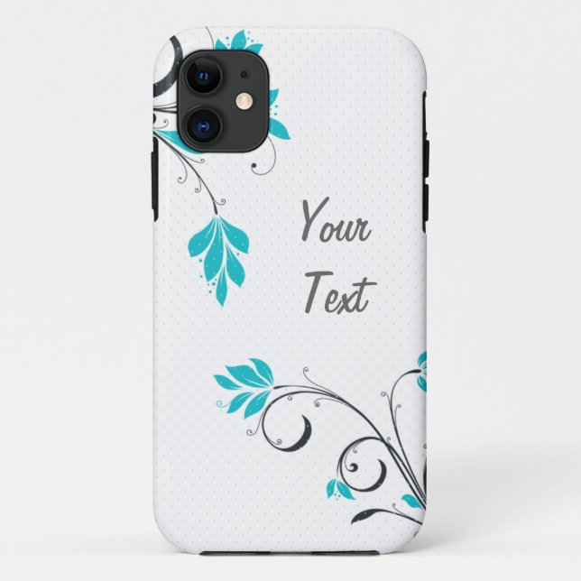 Blue Leaves - Personalise Case-Mate iPhone Case (Back)