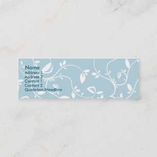 Blue Leaves - Skinny Mini Business Card