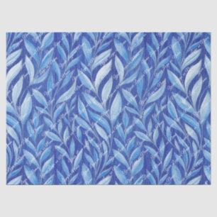 Blue Leaves Tissue Paper