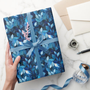 Blue Leaves Wrapping Paper