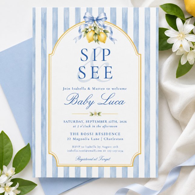  Blue Lemon Amalfi Coast Sip & See Invitation (Creator Uploaded)
