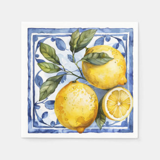 Blue Lemon Citrus Summer Napkin