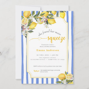 Blue Lemon Main Squeeze Bridal Shower Invitation