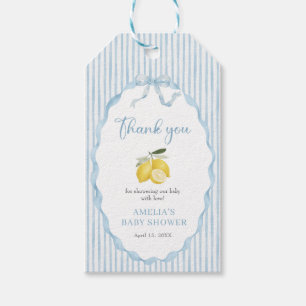 Blue Lemon Themed Baby Shower Gift Tags