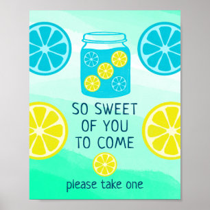 Blue Lemonade Birthday Favour Sign