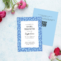 Blue Leopard Animal Print Baby Shower
