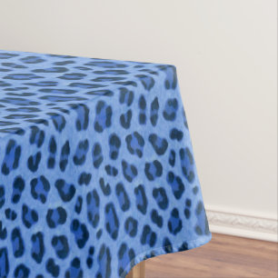 Blue Leopard Animal Print Skin Pattern Tablecloth