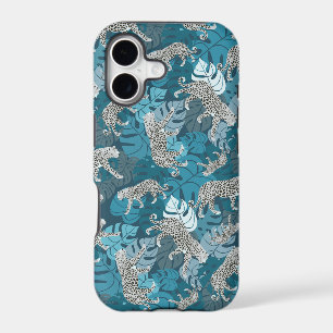 Blue Leopard Botanical Tropical Jungle