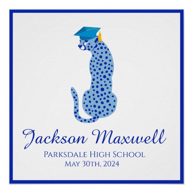 Blue Leopard Graduation Edition   Poster (Front)