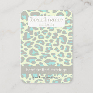Blue Leopard Pattern Handmade Jewelry Stud Display Business Card
