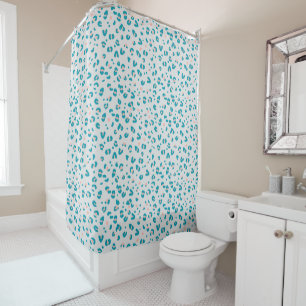 Blue Leopard Pattern Shower Curtain