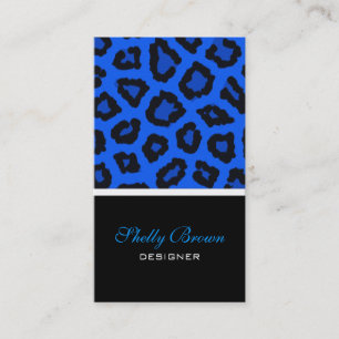 Blue Leopard Print Business Card