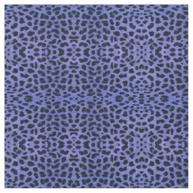 Blue Leopard Print Fabric (Close Up)