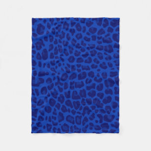 Blue leopard print fleece blanket