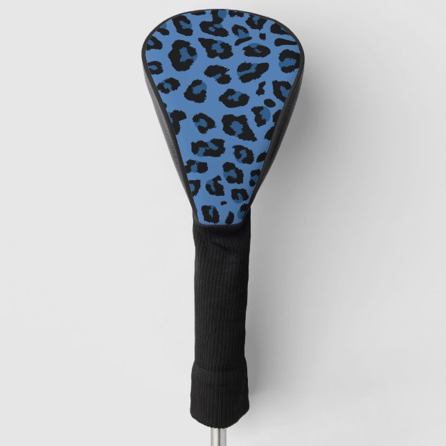 Blue Leopard Print Golf Head Cover (Front)