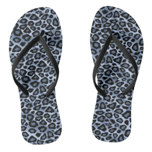 Blue Leopard Print Jandals