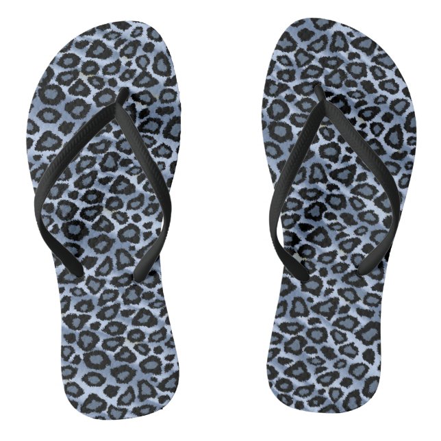 Blue Leopard Print Jandals (Footbed)