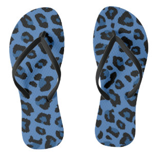 Blue Leopard Print Jandals