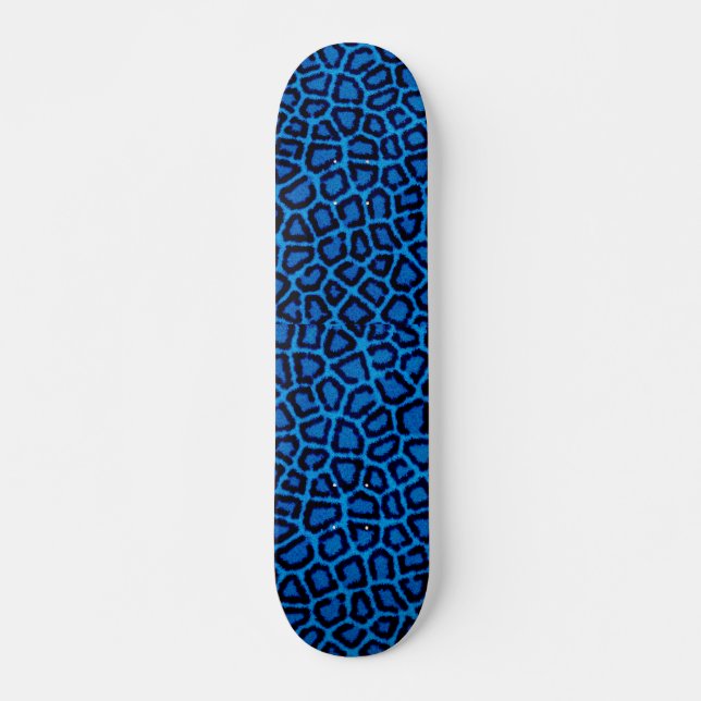 Blue Leopard Print Skateboard (Front)