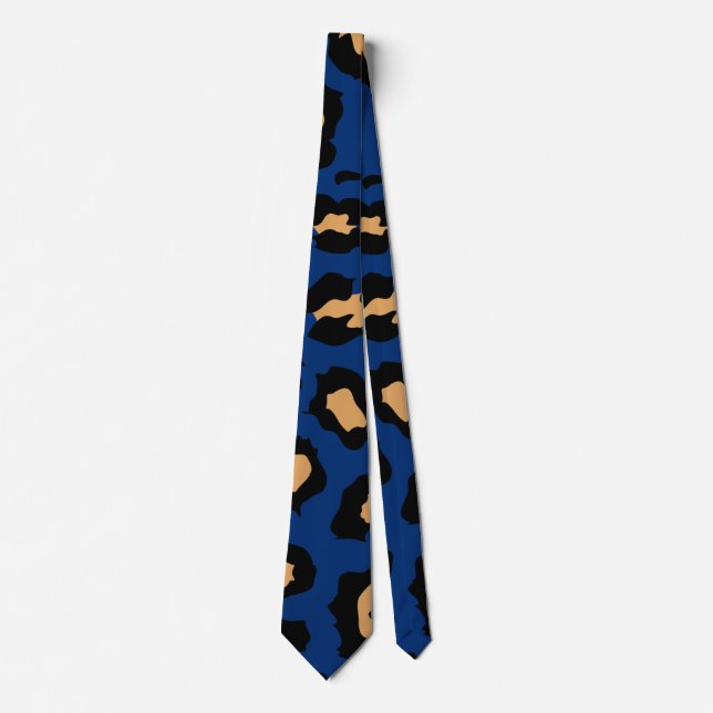 Blue Leopard print Tie (Front)