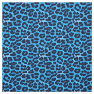 Blue Leopard Spots Print Pattern Fabric