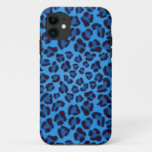 blue leopard texture pattern Case-Mate iPhone case