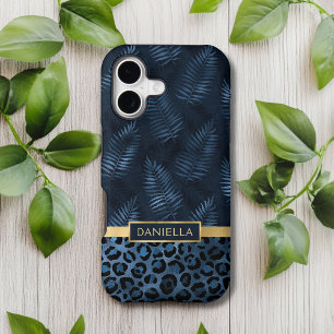 Blue Leopard Tropical Floral Personalised Gift