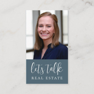 Blue Let's Talk Real Estate Professional Business Card