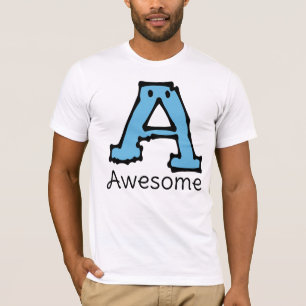 Blue Letter A Design   Bold Alphabet Initial Art T-Shirt